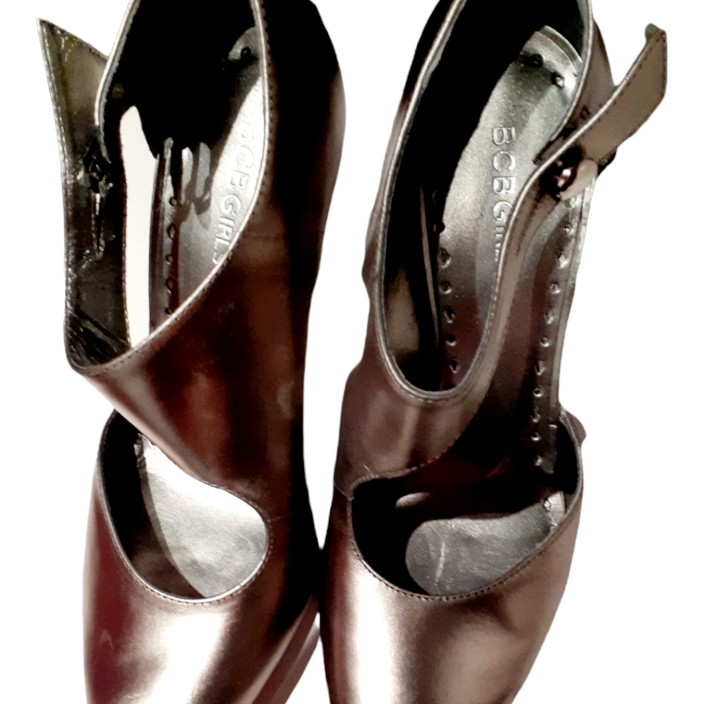 BCBGIRL silver woman shoes 8 1/2